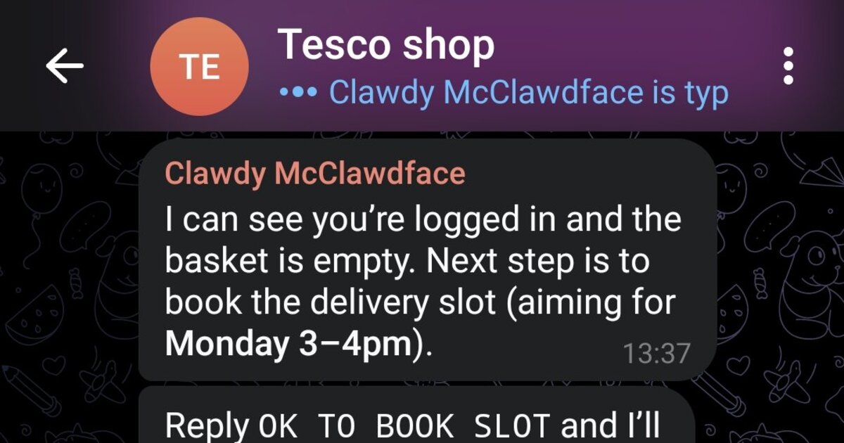 اتوماسیون خرید Tesco از طریق چت