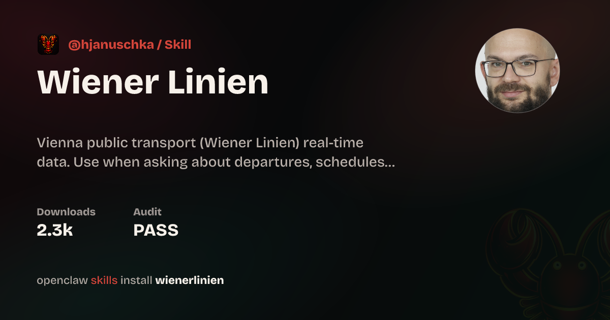Skill مربوط به Wiener Linien در ClawHub